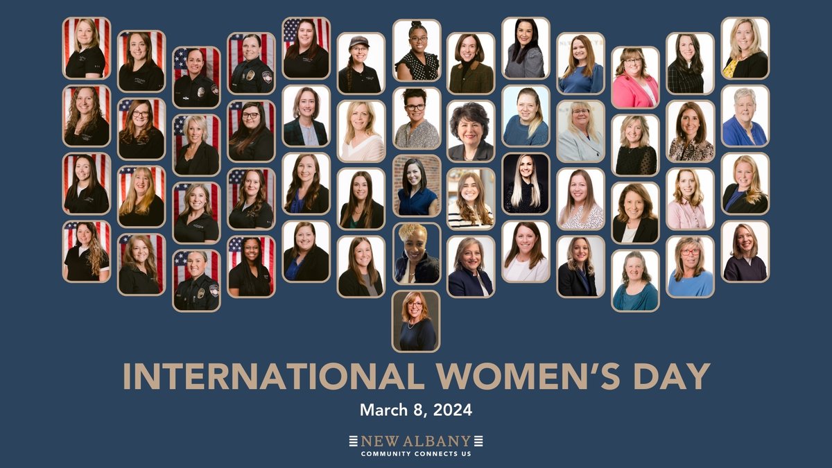 Happy #InternationalWomensDay! Today we celebrate all women worldwide highlighting their social, economic, cultural, & political achievements. We're proud of the women who make up more than 40% of our City's team as they help make #NewAlbanyOhio the great community it is today!