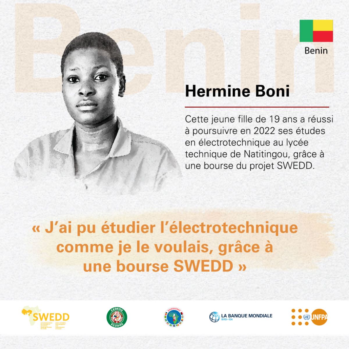 swedd_africa's tweet photo. Ce livre présente les histoires captivantes de 54 personnes - filles, femmes et hommes - vivant dans les zones de projet SWEDD qui mettent en lumière concrètement l'impact du projet sur leur vie quotidienne.
Par ici 👉🏿https://t.co/zNBJAC1zZn
@UNFPA_benin @sweddbj
#SweddEnAction https://t.co/moTJ0wLIUJ
