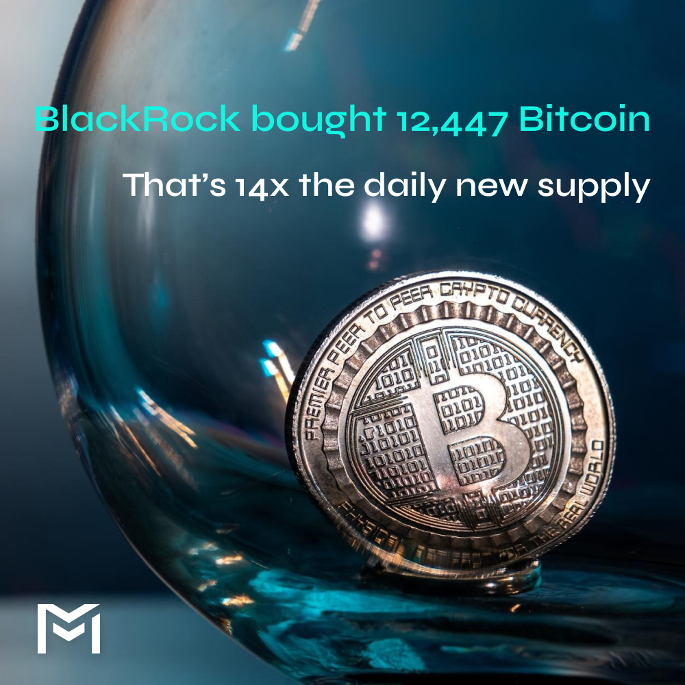 Breaking News: BlackRock makes a monumental move, purchasing 12,447 Bitcoin,  quadrupling the daily supply! A bold step into the crypto realm. What could  this mean for the future of digital assets? #BitcoinSurge #