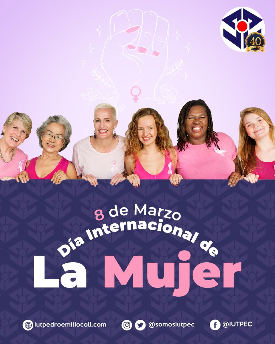 SomosIUTPEC's tweet photo. En #IUTPEC reconocemos y valoramos el papel fundamental que desempeñan las mujeres en el desarrollo de una sociedad próspera y equitativa.
Hoy celebramos a todas las #Mujeres que forman parte de la comunidad #IUPECISTA

¡Feliz día de la Mujer!|🌹
 #DíaInternacionaldelaMujer https://t.co/5n3g9fIzbg