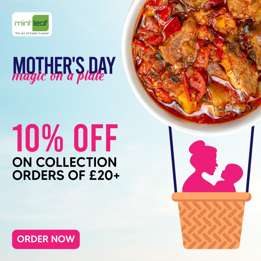 Make Mother's Day into an unforgettable experience 🌷 Savour a day filled with her favourite flavours at the place she loves most💖

📲 𝐏𝐥𝐚𝐜𝐞 𝐘𝐨𝐮𝐫 𝐎𝐫𝐝𝐞𝐫: mintleafbishopsstortford.co.uk

#TheMintLeaf | #BestMom | #MothersDay  | #SpecialDay | #indianrestaurant