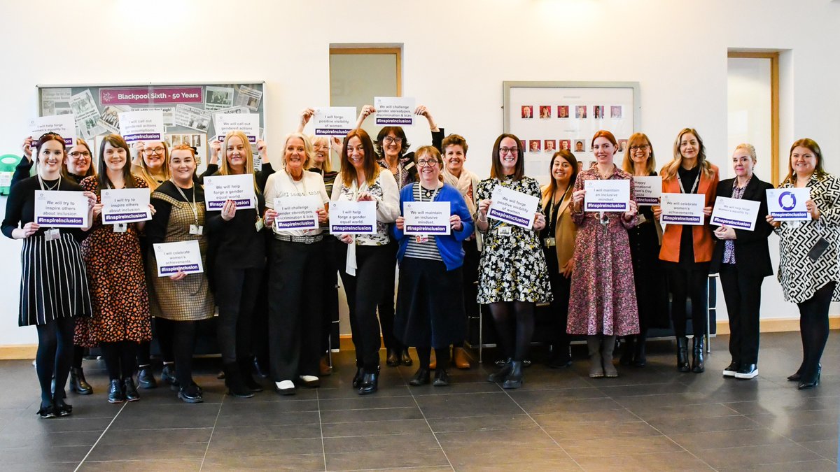 Here's to the amazing women @BlackpoolSixth who inspire us every day with their hard work, dedication, and passion for education! Happy International Women's Day to all who make a difference in our lives and the community. #InspireInclusion #IWD2024