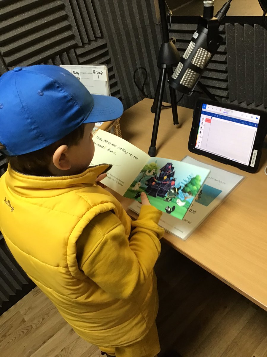 BVPSRecp's tweet photo. Recording our Monster Phonics book in our media centre on World Book Day. #bvpseyfs #bvpsenglish #bvpscomputing @MonsterPhonics @WorldBookDayUK https://t.co/yFzMcFwZ8x