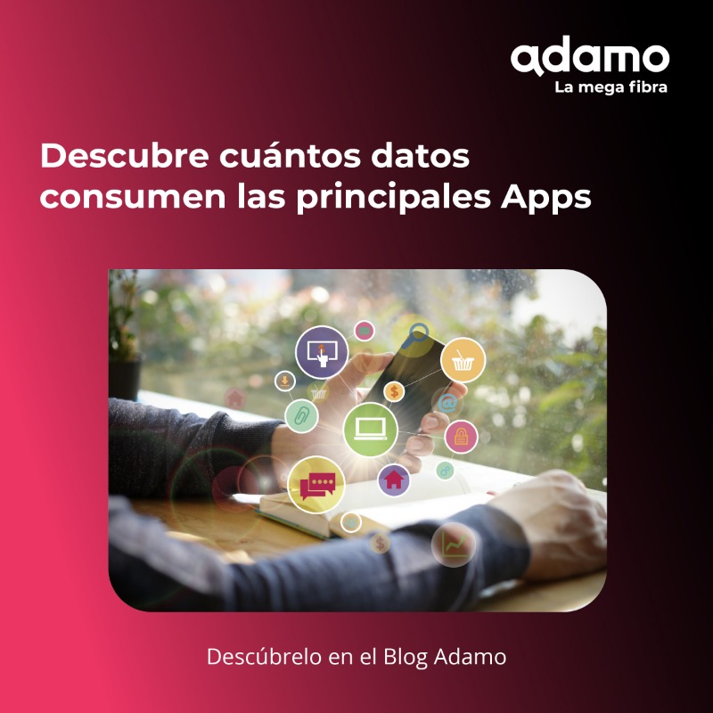 adamo_es's tweet photo. Con Adamo, quedarte sin datos no es ningún problema 🤩, pero si te interesa ver cúanto consumen las apps más utilizadas, no te pierdas este #BlogAdamo 👇.
Disfruta de La #MegaFibra🚀 y no te quedes sin Internet a mitad de mes. Llama al 📲 900 651 605 e infórmate.