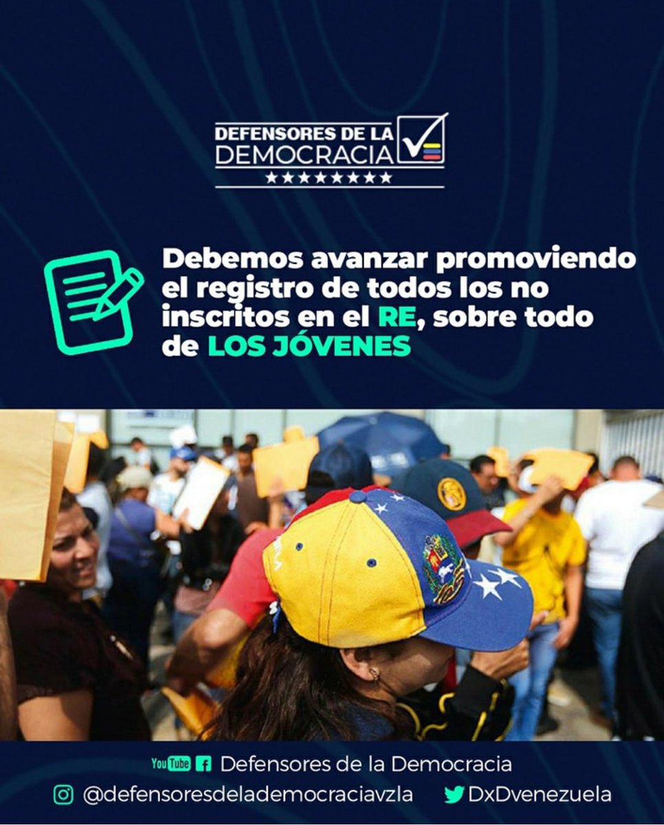 Avancemos en la promoción de la inscripción de los jóvenes en el Registro Electoral y, en la actualización y verificación de los datos electorales de quienes pueden ejercer su derecho al VOTO! No lo dejes para después #DefiendeLaDemocracia #EleccionesLibresJustasYVerificables