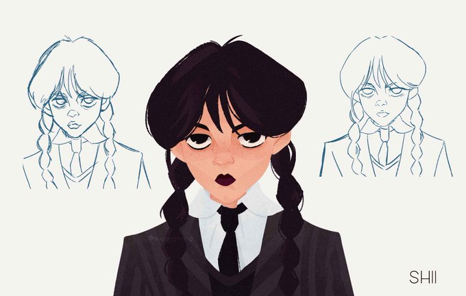 「bangs black necktie」 illustration images(Latest)