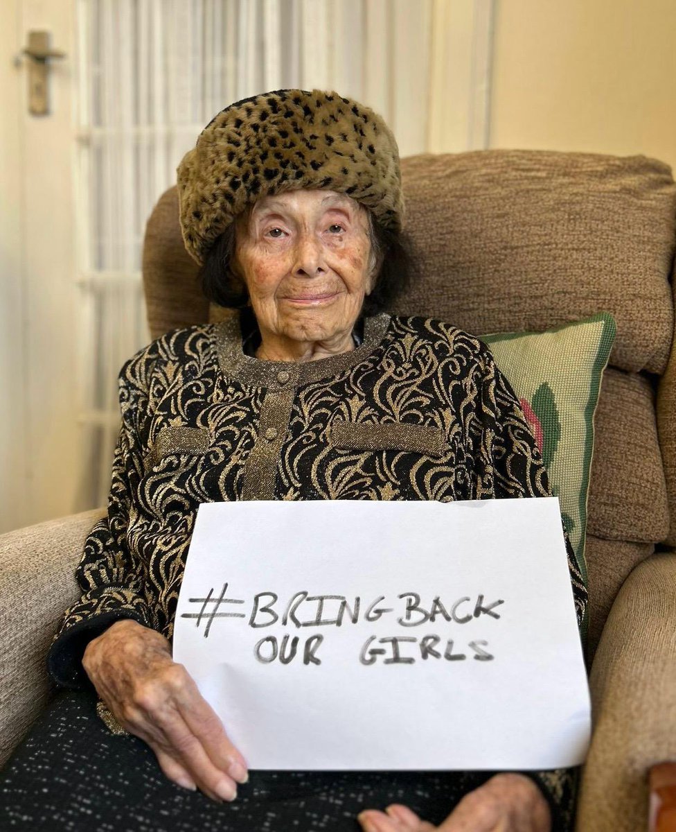 On #InternationalWomensDay, my 100 year old great grandmother, Lily Ebert, an Auschwitz survivor and a beacon of strength and inspiration, urges the world to remember the plight of the female hostages. #BringBackOurGirls