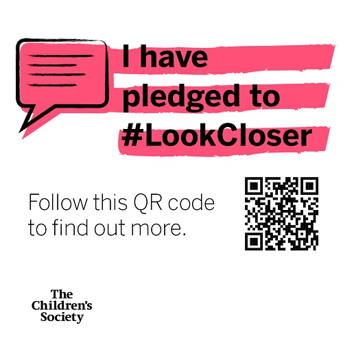 Have you made your pledge yet? Follow the QR code or head over to the Children's Society website to find out more. @thechildrenssociety #LookCloser #YoungPeople