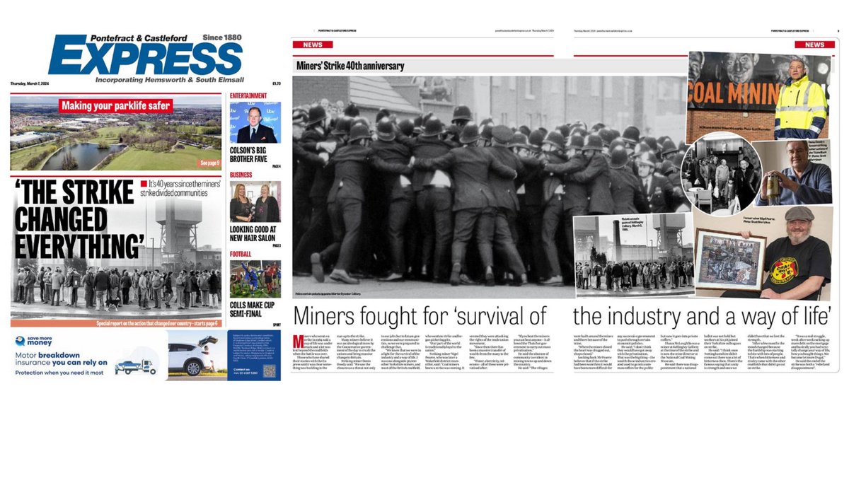 Thank you to everyone who shared their memories and reflections on the 40th anniversary of the Miners' Strike. Don't miss our special 8-page report in this week's <a href="/PandCExpress/">Pont & Cas Express</a> and <a href="/WakeExpress/">Wakefield Express</a> out now