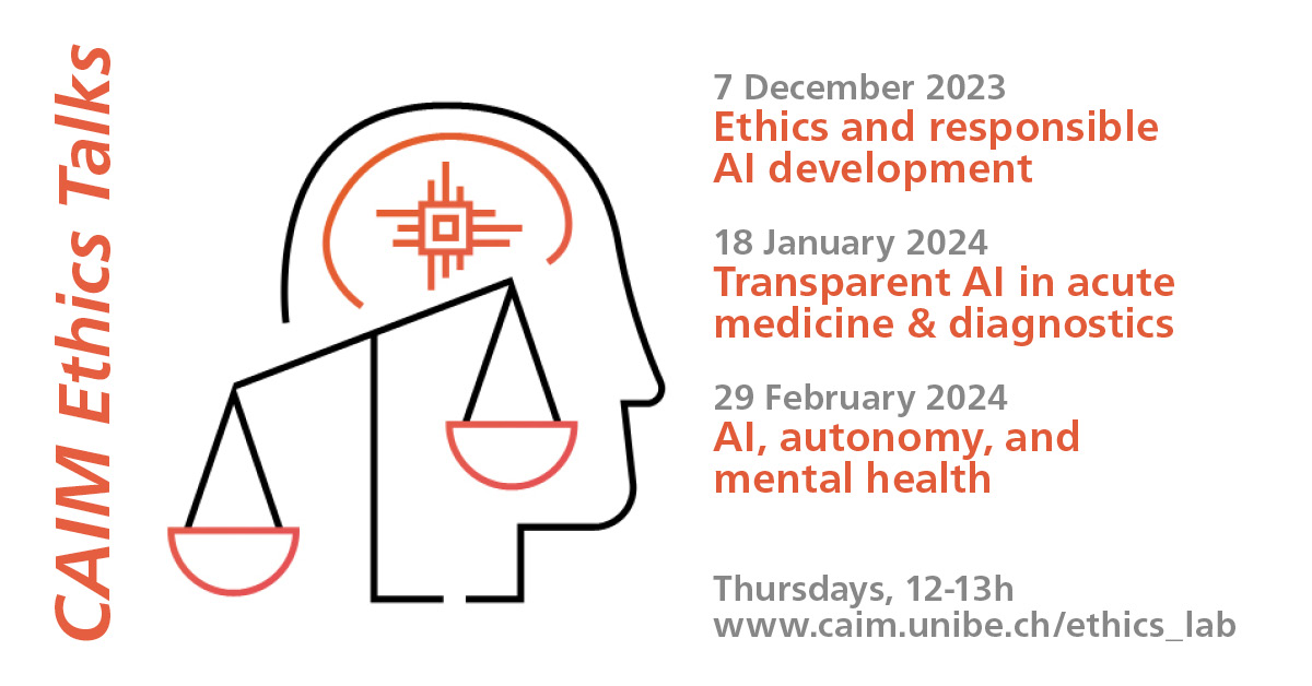 Universität Bern (@unibern) on Twitter photo #AI has an impact on our society & raises ethical & legal questions. At #CAIM, the series "Transparency and Ethics in AI Development" featured 3 discussion rounds on ethical challenges of AI in healthcare. The third podcast is out: sohub.io/0k5m
<a href="/MedFacultyUniBE/">Faculty of Medicine, University of Bern</a> #AI has an impact on our society & raises ethical & legal questions. At #CAIM, the series "Transparency and Ethics in AI Development" featured 3 discussion rounds on ethical challenges of AI in healthcare. The third podcast is out: sohub.io/0k5m
<a href="/MedFacultyUniBE/">Faculty of Medicine, University of Bern</a>