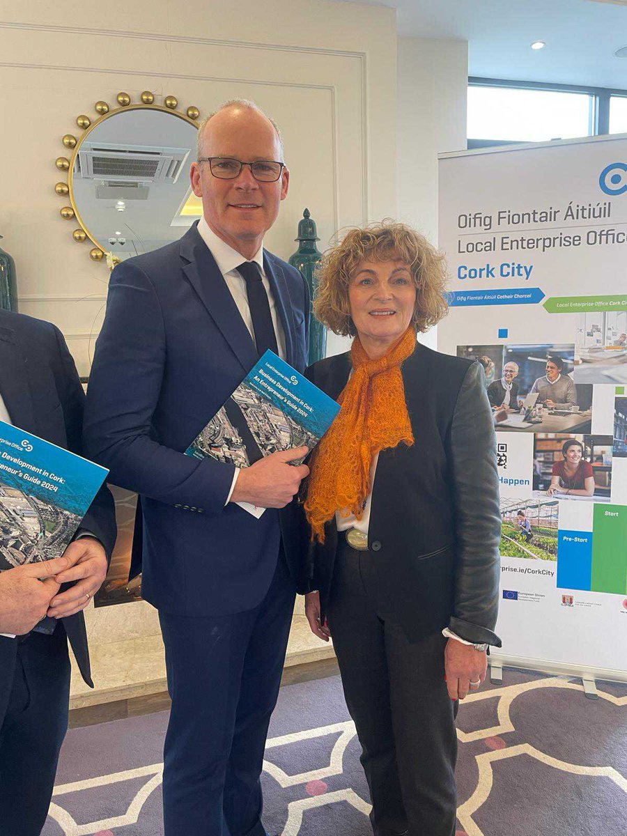 Fantastic day as Vibes & Scribes Owner and Managing Director, Joan Lucey, is part of the panel for this year's Local Enterprise Week 2024 @LEOCorkCity. Pictured here with @simoncoveney #purecork #LEW2024