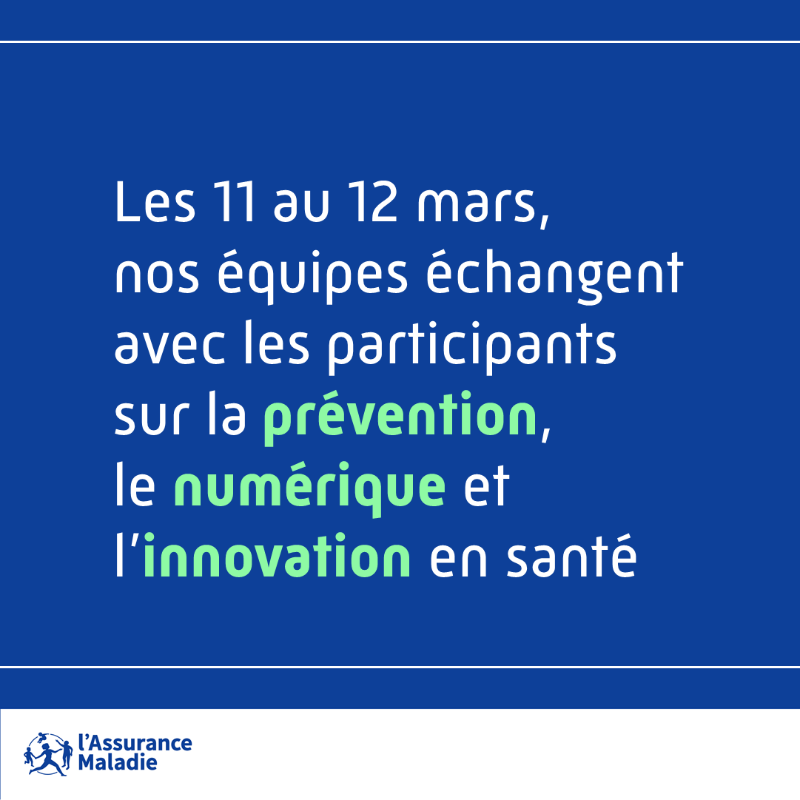 Assur_Maladie's tweet photo. #MedInTechs | Nos équipes sont présentes aujourd'hui et demain au salon @MedInTechs1 🗨️💬
Au programme :
🤳 #Prévention et digital
⛑️ Prévention et #SantéAuTravail
🚀 Référencement sur #MonEspaceSanté
💡 Financement de l'#innovation
🔍#MaladiesChroniques et Mon espace santé