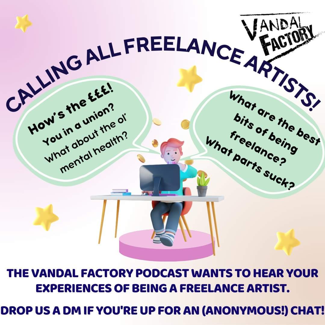 Calling freelance artists and culture workers!
What are the best bits of being freelance? What parts suck?
We want to hear about your experiences!
Drop us a message!