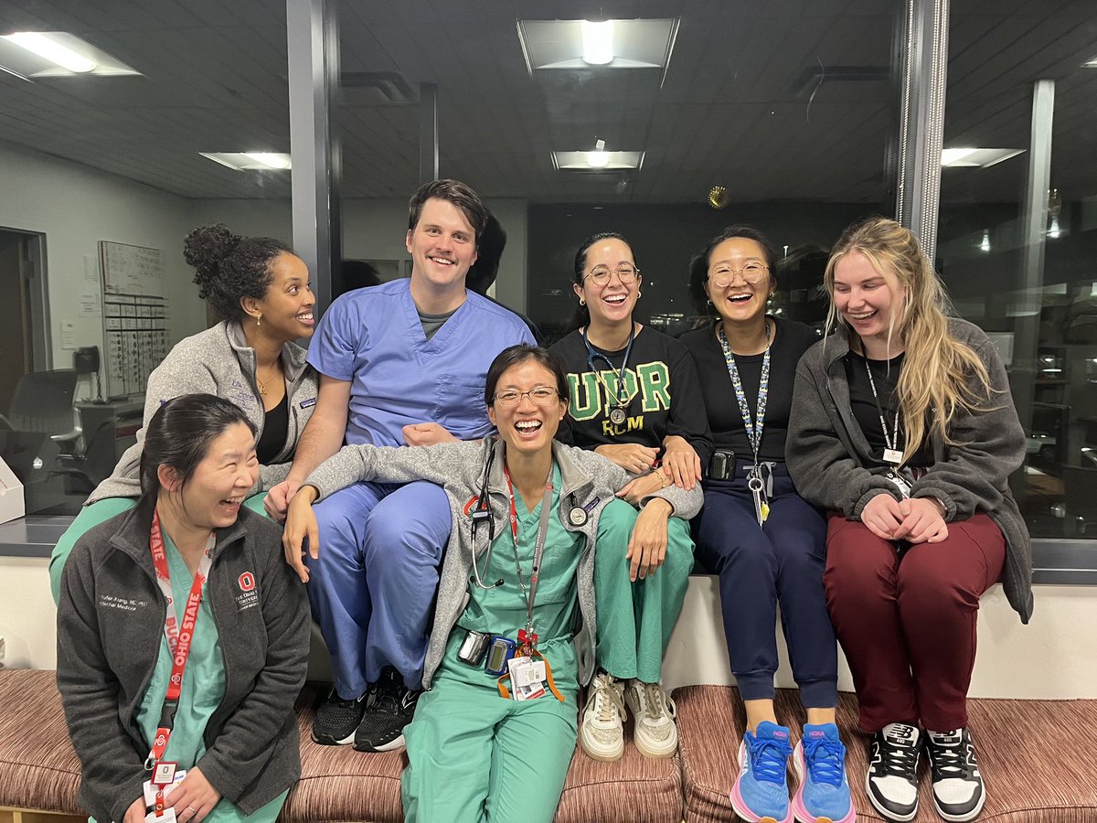 OhioStateIMRes's tweet photo. The night squad is all smiles on the interns’ last night of this block!!!
@OSUMedPedsRes #nightfloat #MedEd https://t.co/QUaGaI6YCt