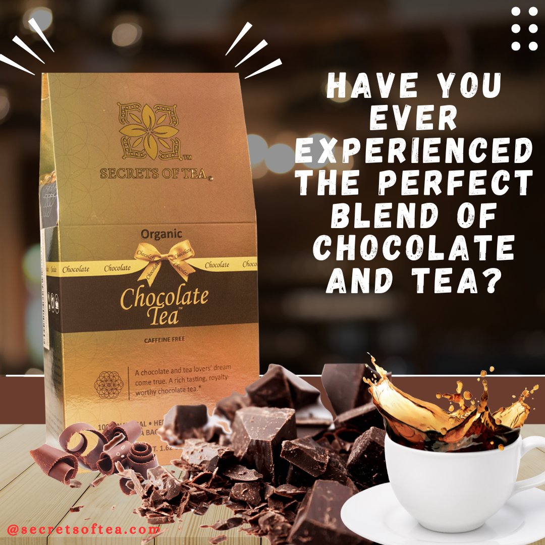 Have you ever experienced the perfect blend of chocolate and tea? 🍫☕️ Dive into a cup of pure bliss with us. .
.
.
.
#Secretsoftea #SamahBensalem #Chocolatetea #herbaltea #chocolatetea #tea #teatime #chai #tealovers #chocolate #tealove #kesartea #tealover #rosetea #flavouredtea