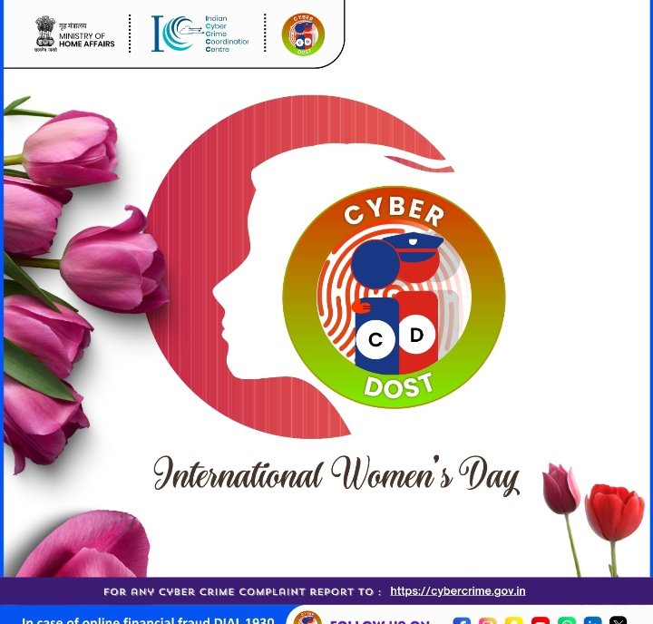 On #InternationalWomensDay   , let's empower women against cybercrime!
 From online harassment to identity theft, let's raise awareness and support women in staying safe online.
#I4C #MHA #CyberCrimeAwareness #EmpowerWomen #IWD2024#cyberpssog#CCPSSOG