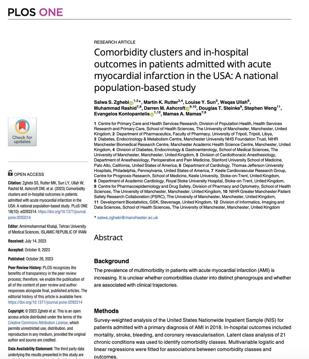 <a href="/purviparwani/">Dr. Purvi Parwani</a> <a href="/DrMarthaGulati/">Dr. Martha Gulati ♥️🫀❤️‍🩹🇨🇦</a> 3. <a href="/alyaa_an/">Alyaa Ajabnoor</a> who undertook a PhD with <a href="/dataevan/">Evan Kontopantelis</a> and myself, has published many important papers around AF  and its management in patients with cancer, aswell as <a href="/RosaParisi09/">Rosa Parisi</a> and <a href="/Salwasz278/">Σalwa Zghebi</a> who have supported many of our works with methodology, and have involved me in theirs