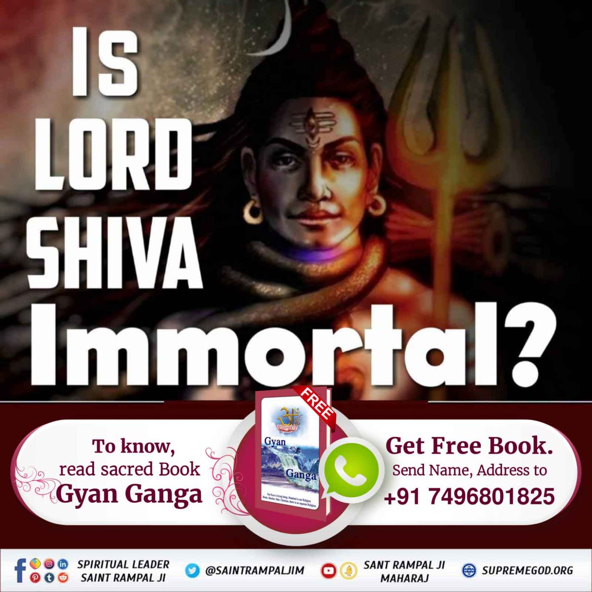 Is Lord Shiva the Supreme God?
A: Scriptures like Devi Bhagwat Puran and Shiv Mahapuran Prove that Lord Shiva is not Supreme God, on top of that he is not Eternal and Immortal. He takes birth and dies.
#शिवजी_किसका_ध्यान_धरते_हैं