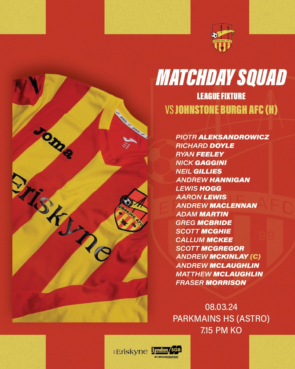 ErskineAFC (@erskineafc) on Twitter photo ๐ Friday 8th March
๐ 19:15 KO
๐ Park Mains High School
๐ <a href="/JBurghAFC/">Johnstone Burgh AFC</a>
๐ GGPAFL League Game
<a href="/theeriskyne/">The Eriskyne</a> @Lyndon_SGB ๐ Friday 8th March
๐ 19:15 KO
๐ Park Mains High School
๐ <a href="/JBurghAFC/">Johnstone Burgh AFC</a>
๐ GGPAFL League Game
<a href="/theeriskyne/">The Eriskyne</a> @Lyndon_SGB