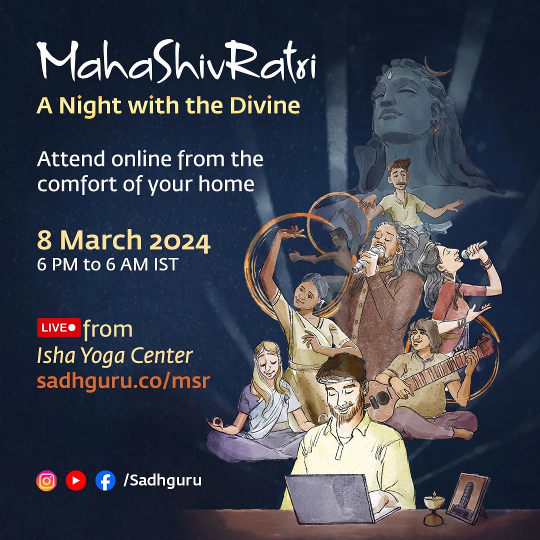ModernYogi247's tweet photo. Catch the vibe, shake a leg, sing along. It’s Mahashivratri! #AwakeWithAdiyogi https://t.co/jlQHTK8Lu3