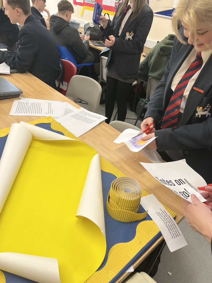 Year 10 are hard at work creating their Visual Displays and Pitch for their Victory for Velindre Enterprise Challenge. Da iawn pawb! <a href="/Velindre/">Velindre Cancer Centre Fundraising</a> <a href="/StJohnsAberdare/">StJohnsAberdare</a>
