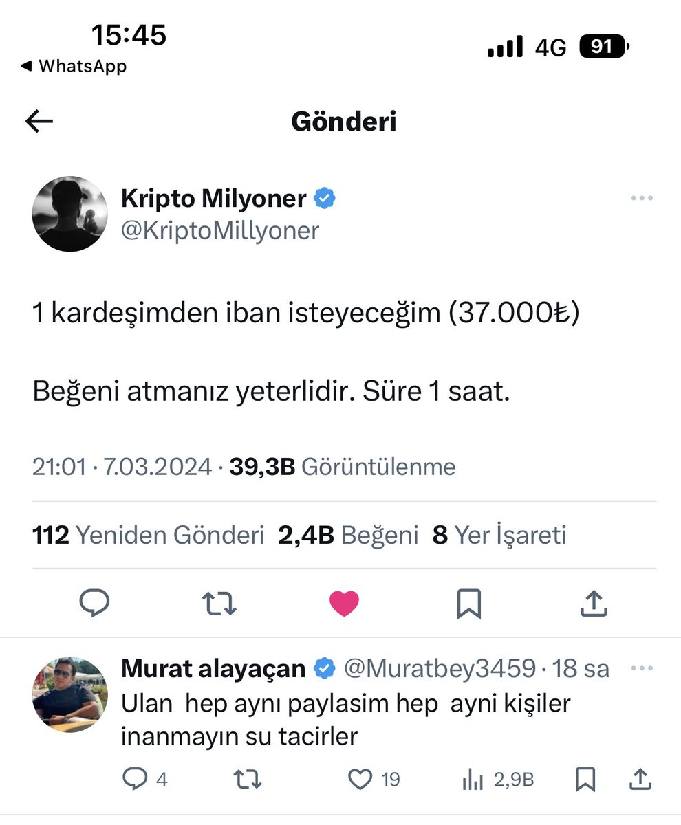 21mirbager's tweet photo. @KriptoMillyoner Bak ne diyorlar haksızda sayılmazlar ne sen beni tanırsın nede ben seni ama bana gönderki milletin dediklerini boşa çıkaralım https://t.co/V0TrkGA7DL