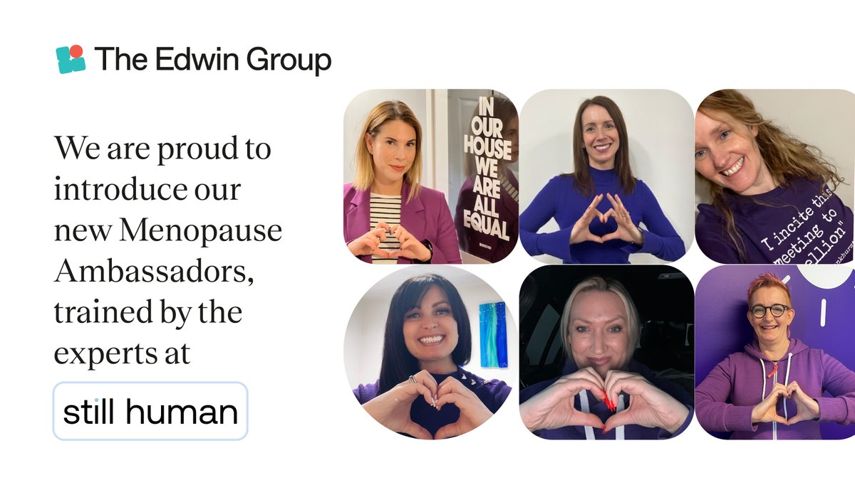 Our new Edwin Group Menopause Ambassadors are ready to support and empower women across the group. Learn more about Still Human's Menopause Ambassador Training here: eu1.hubs.ly/H07-hpx0 #MenopauseAmbassadors #StillHuman #InspiringInclusion #IWD