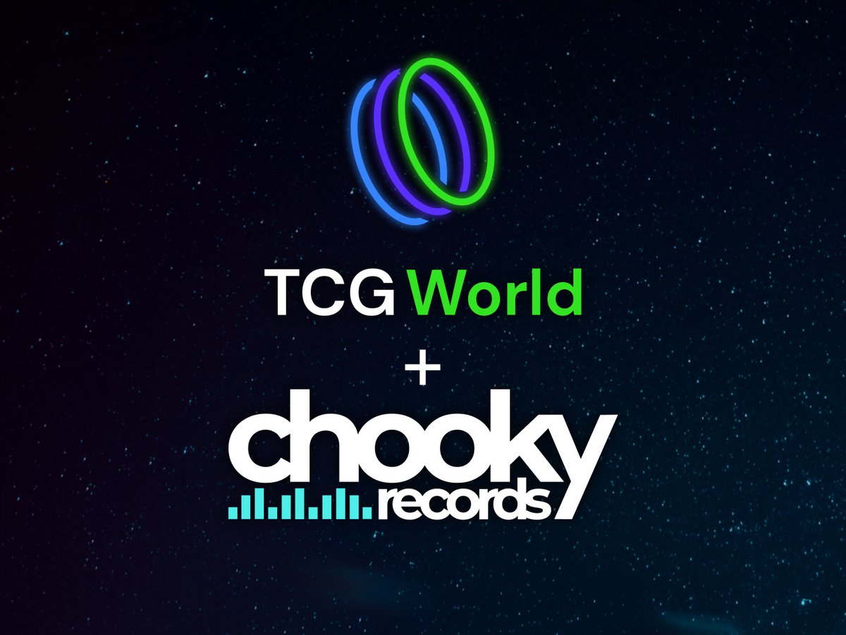 📢 Announcement 📢: We are thrilled to be partnering with a dynamic record label, @Chooky_Records, merging the realms of music & virtual reality! This collaboration signifies our dedication to elevating entertainment in TCG World. Let's create unforgettable experiences together!