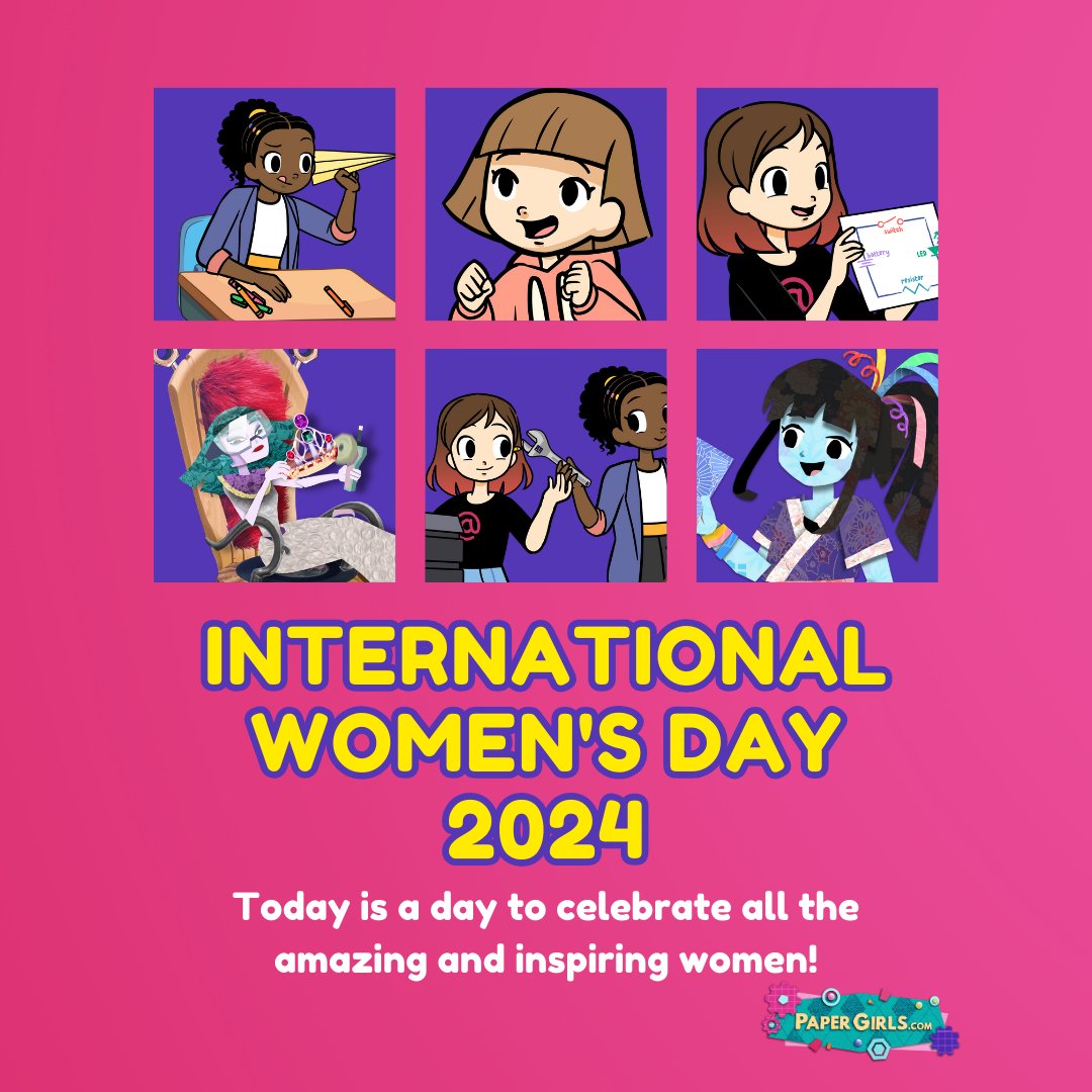 PaperGirlsTV's tweet photo. Let’s celebrate #InternationalWomensDay with some of our favorite #PaperGirlsShow women! 🎉

🫶What women in your life inspire you?

#PaperGirls #papergirlsshow #papergirlstv #PGTV #WomensHistoryMonth #AlwaysBeCurious #WomenInSTEM #STEM #STEAM #WHM #IWD2024 #InspireInclusion #IWD https://t.co/vVph5qfGbb