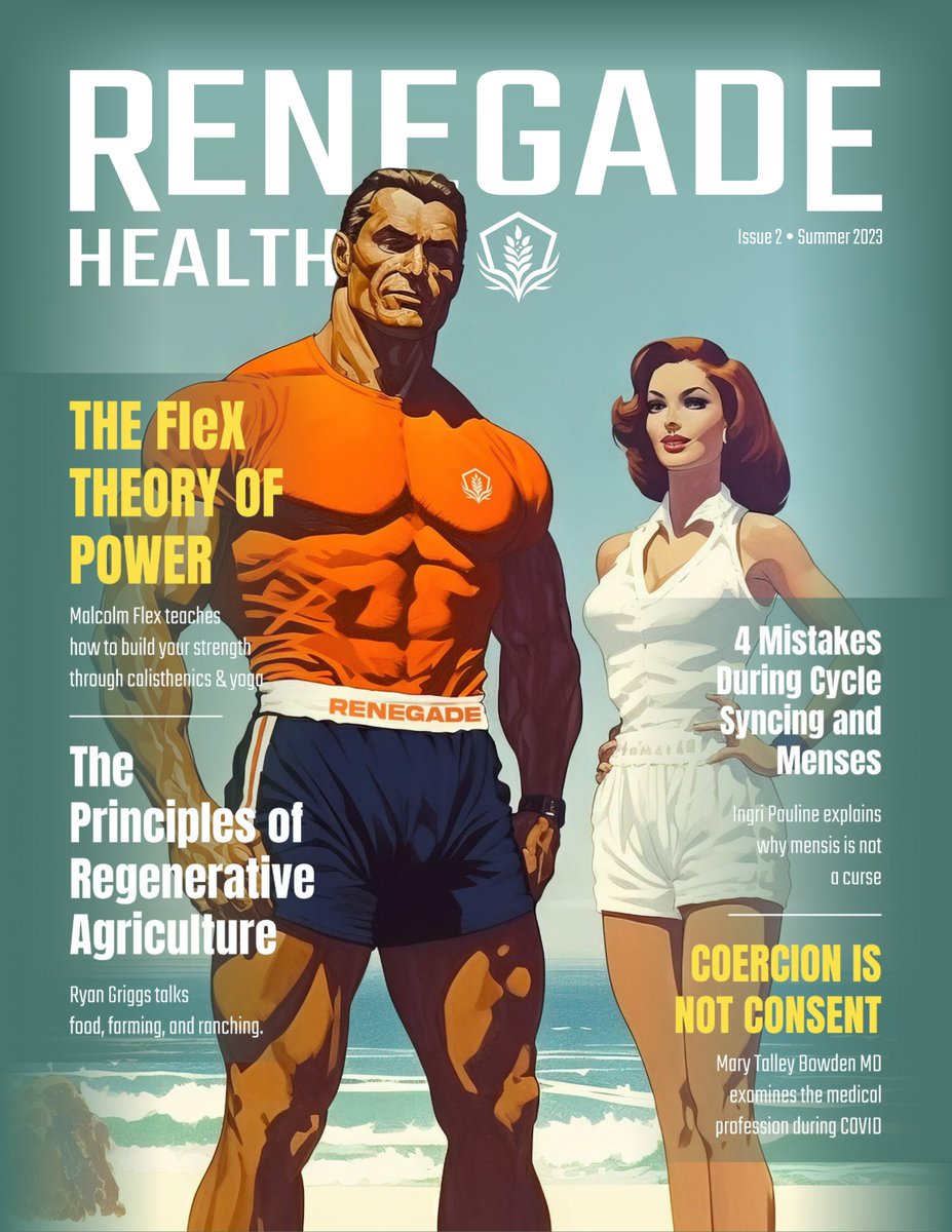 The Summer 2023 Issue of Renegade Health Mag raised the bar. - Fitness - Mental health - Your food chain - Modern medicine - Bitcoin - So much more And how can you not love that Miami Beach aesthetic? This issue is dense. Can you handle it?