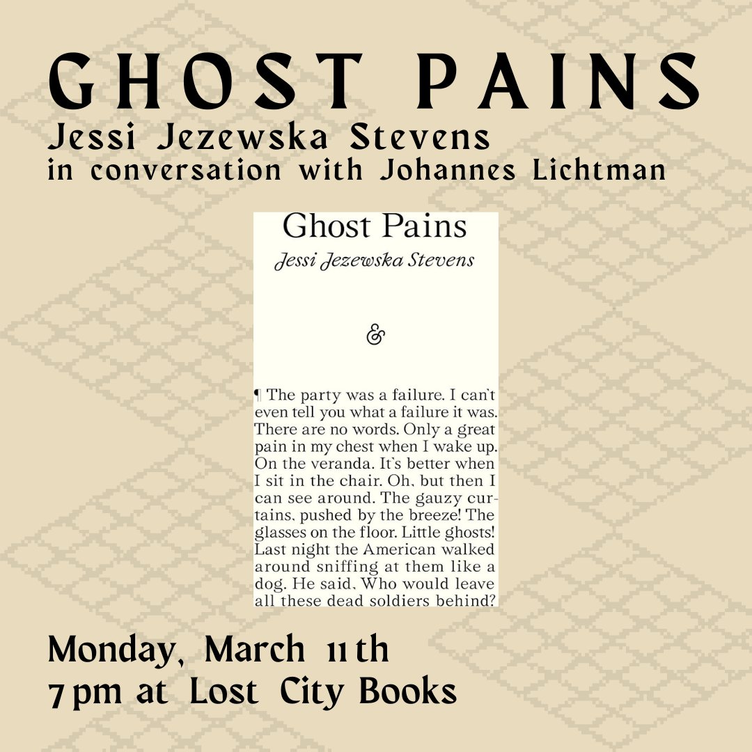 Monday in DC! Talking expats, parties, and hangovers (the historical kind) w/ the one and only @Johaaaaaannes @lostcitybooks @ 7pm ~ RSVP: eventbrite.com/e/ghost-pains-…