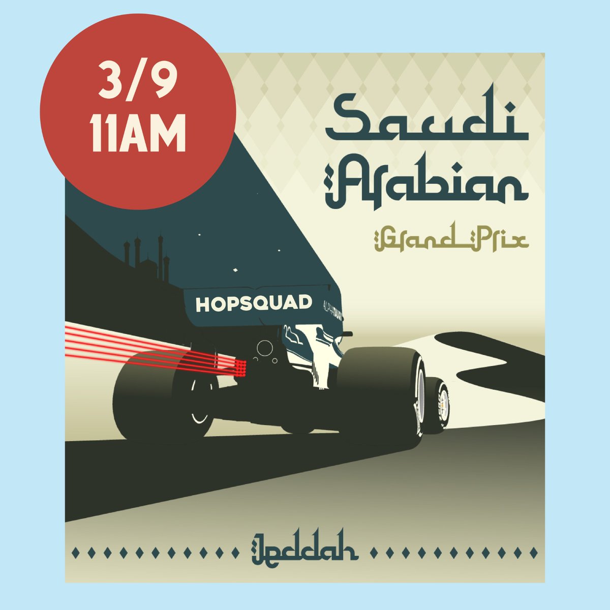 🎇🏎️ <a href="/F1/">Formula 1</a> is back in Jeddah but you can watch it from the comfort of out taproom. 
Doors at 10am
$5 beers before noon. 
It's gonna be fun on the bun
See ya there
Cheers from your neighborhood bar brewery place.