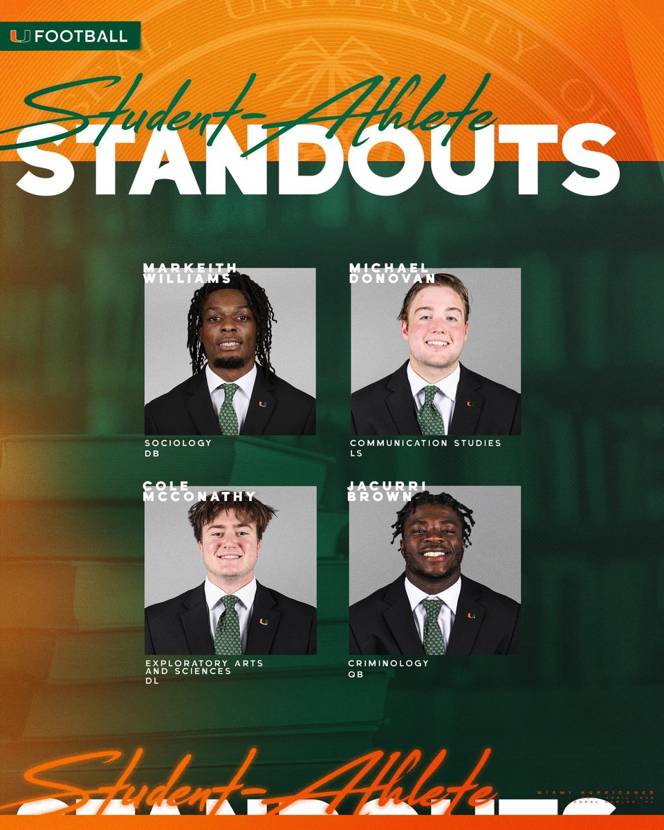 Congrats to this week’s student-athlete standouts! 🙌 #GoCanes