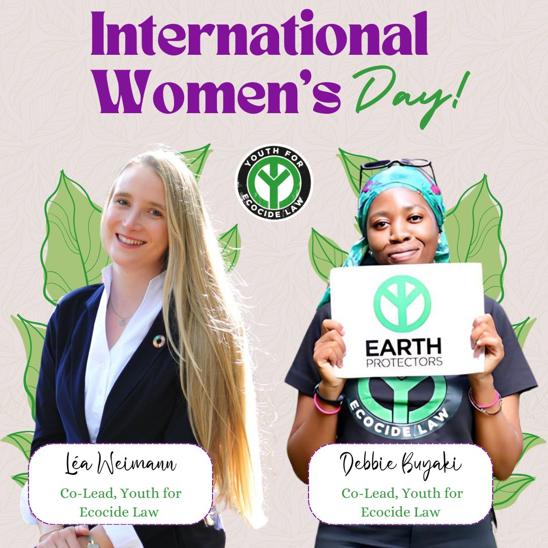 Stop Ecocide Belgium (@stopecocidebe) on Twitter photo This #InternationalWomensDay let's celebrate Debbie Buyaki and Léa Weimann, the incredible Co-leads of <a href="/EcocideLawYouth/">Youth For Ecocide Law</a>, who are working to halt severe environmental damage by securing a new international crime of #ecocide at the ICC.
Join: stopecocide.earth/youth #IWD This #InternationalWomensDay let's celebrate Debbie Buyaki and Léa Weimann, the incredible Co-leads of <a href="/EcocideLawYouth/">Youth For Ecocide Law</a>, who are working to halt severe environmental damage by securing a new international crime of #ecocide at the ICC.
Join: stopecocide.earth/youth #IWD