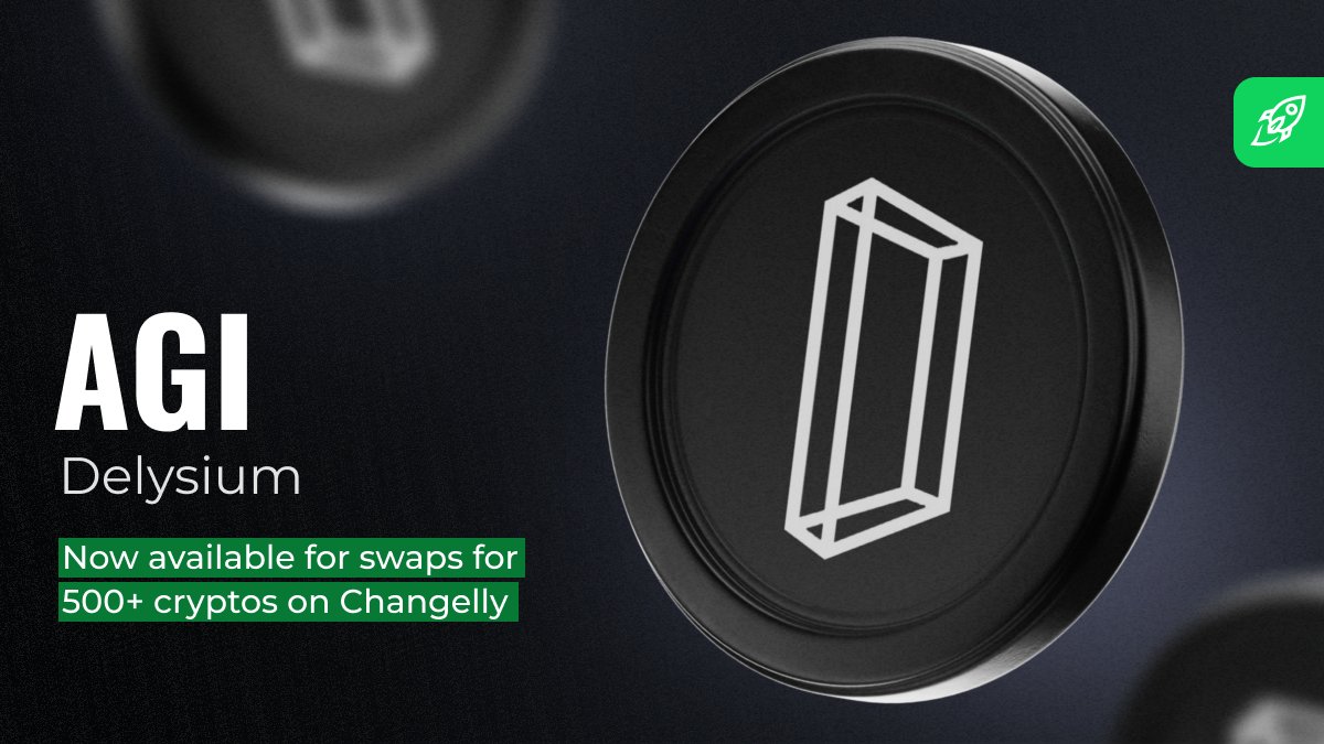 AGI by @The_Delysium is now listed on Changelly! 🚀 The native token of  @The_Delysium, $AGI stands for Artificial General Intelligence and helps to  create a seamless connection between #blockchain and #AI. Exchange $