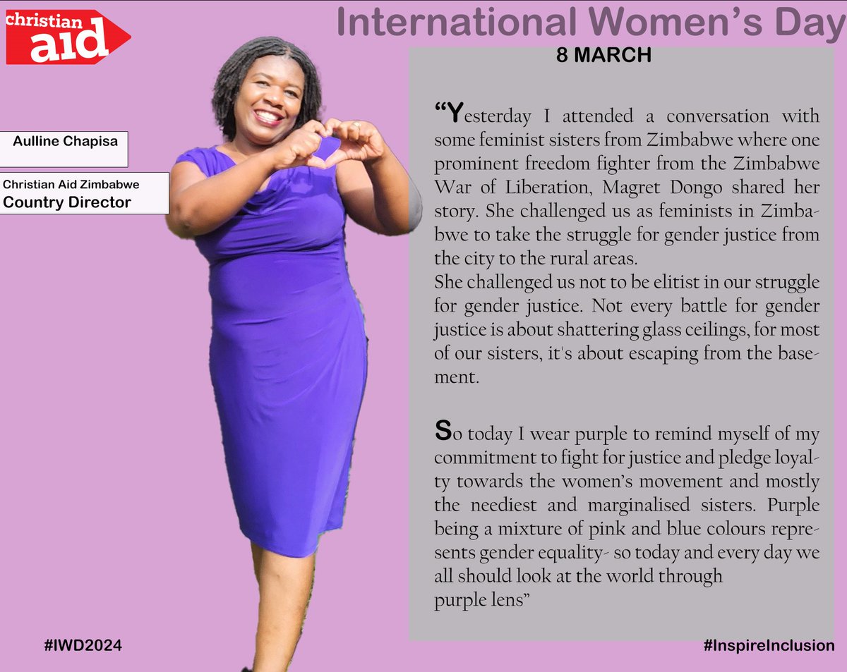 #HappyInternationalWomensDay @CAID_Zimbabwe Country Director Aulline Chapisa, had to remind us that - On International Women's Day, we should remember that gender justice is not just about glass ceilings. It's about justice for all sisters, even those in rural areas. #IWD2024