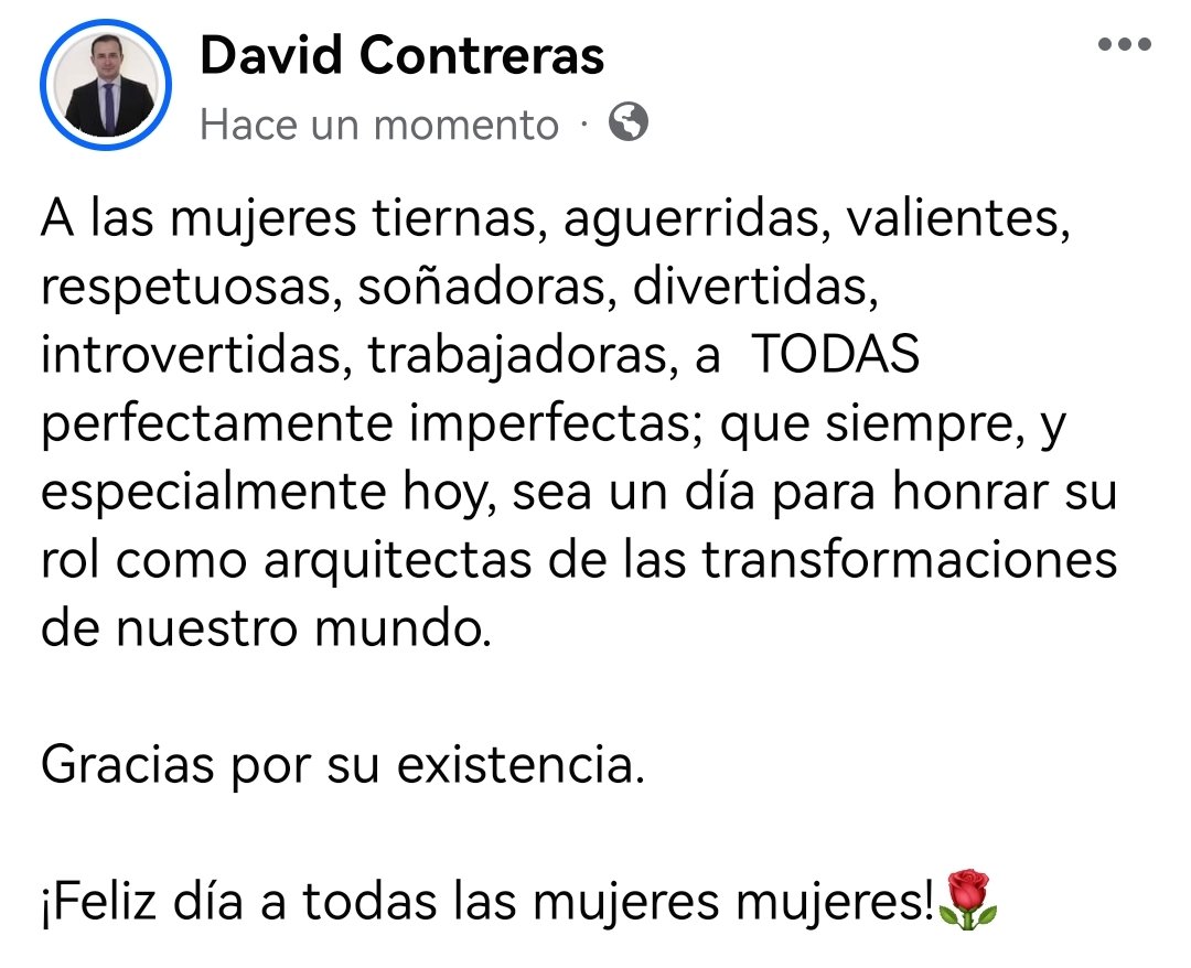 DAVIDCONTR42400's tweet photo. Feliz día internacional de la mujer 🌹 https://t.co/hbJvEOiOvK