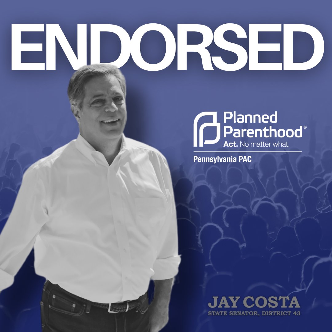 I'm so honored to share that I have earned the endorsement of Planned Parenthood PA PAC. I believe there is no role for me as a legislator between you and your doctor &amp; I support making it easier for you to access care. This is a critical time for reproductive freedom.
