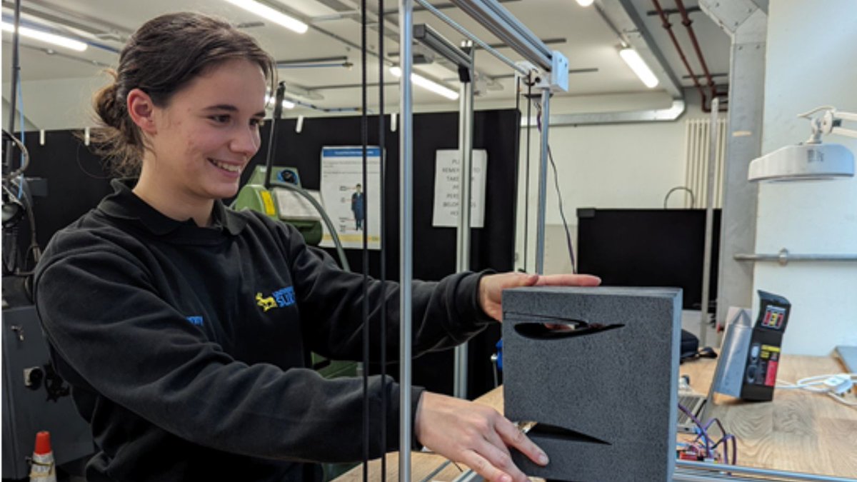 Hard to pick out a few women to celebrate on #InternationalWomensDay as we have so many! But here's Penny, a technician in our mechanical workshop. She trains students and makes specialist parts for researchers and students. Here she's making model aerofoils.