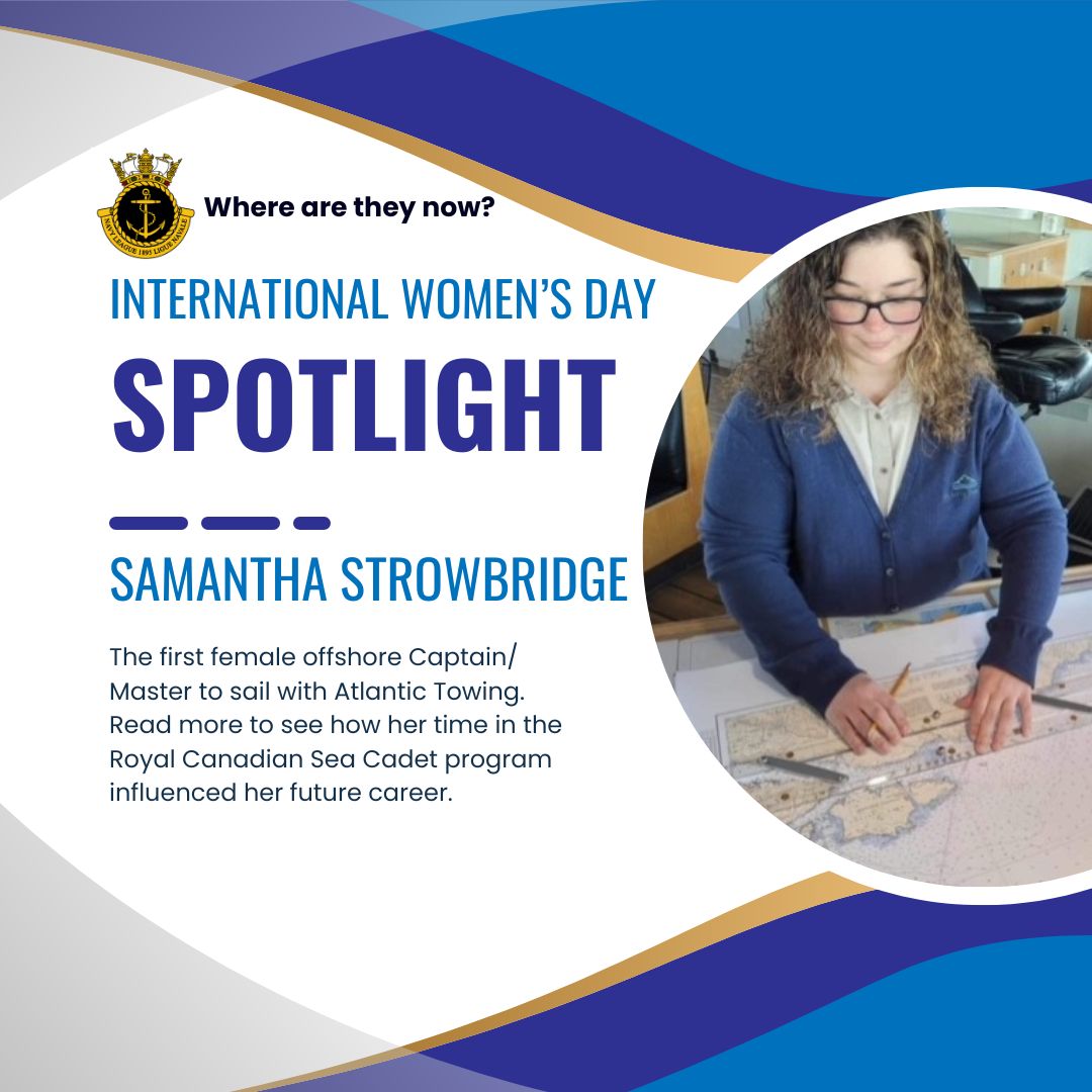 Happy International Women's Day! Today let us celebrate Samantha Strowbridge: from Royal Canadian Sea Cadet to offshore Captain/Master. Bravo Zulu!
Read the interview here!navyleague.ca/?9&post=73