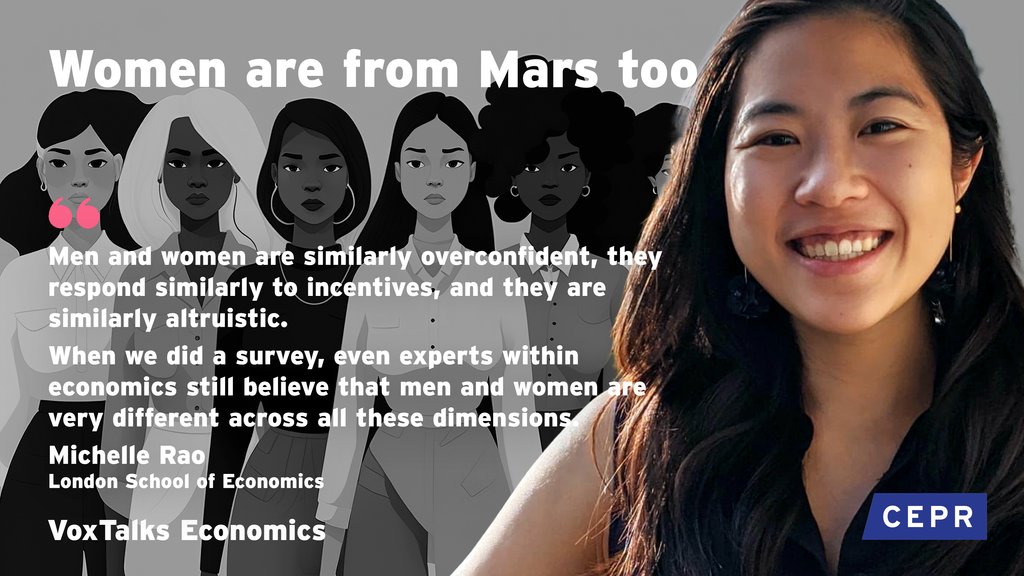 ⭐ VoxTalks Economics NEW EPISODE ⭐ Are women really from Venus, men from Mars? Research says no & economists need to update their priors! @ruveyda_gozen & @timsvengali @cepr_org talk to @orianabandiera & Michelle Rao @CEP_LSE #internationalwomensday podfollow.com/voxtalks