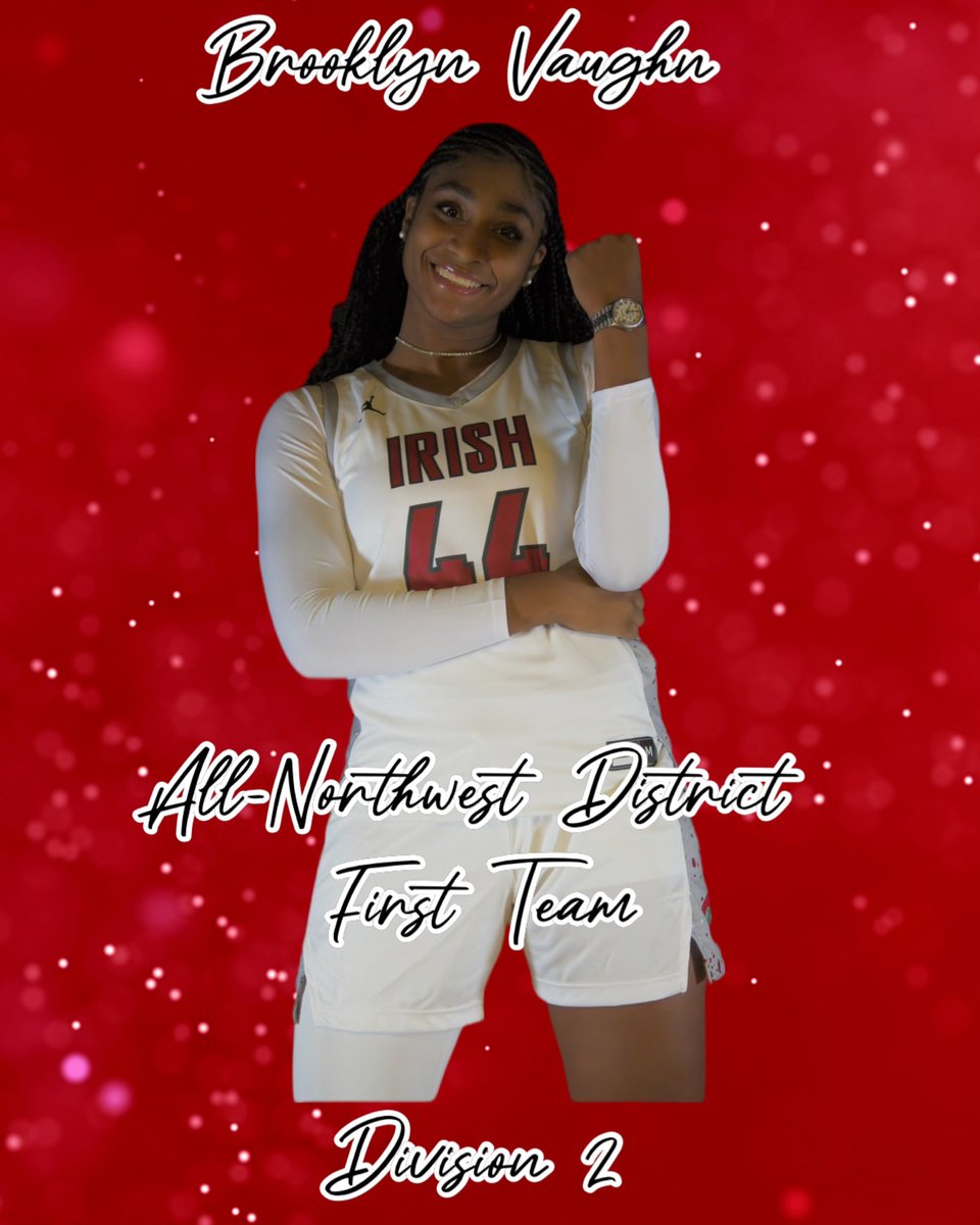 Congrats @BkVaughn10 on being named 1st Team All-Northwest District in Division 2!! 👏🏽 ❤️☘️🏀