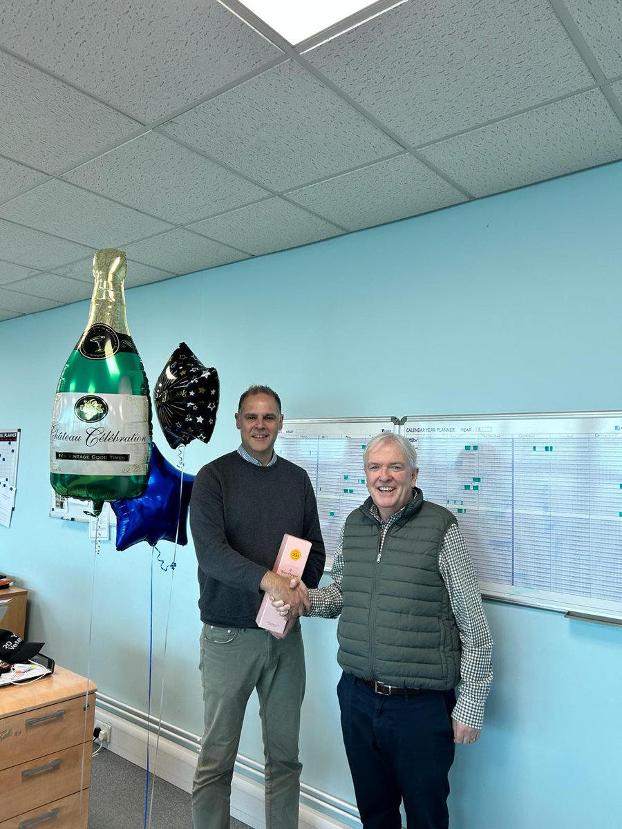 Today marks the 25th anniversary of our friend and colleague Paul Hancock working for the company. As you can see, we made a bit of a fuss. Congratulations PAul. #25thAnniversary #PaulPonsonby