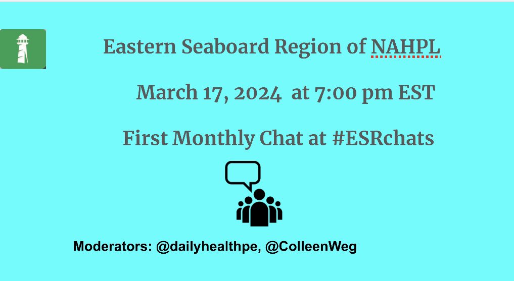Join us next Sunday March 17th for our first Monthly Chat! #ESRchats
