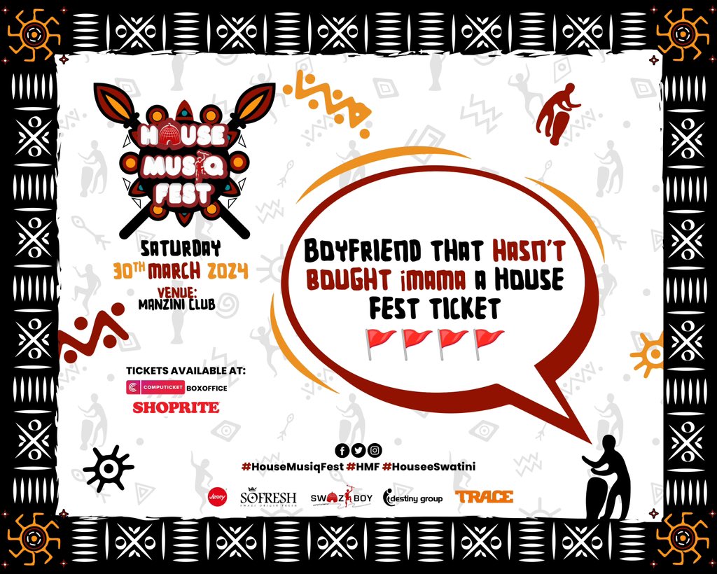 SwaziBoy_Ent's tweet photo. Do you have a ticket or you can explain? 👀
Tickets are flying off the shelves, get yours today
Ticket link in bio 🔗

#housemusiqfest #hmf24 #housemusiceswatini
#roadtohmf24 https://t.co/UejdPqGzrm