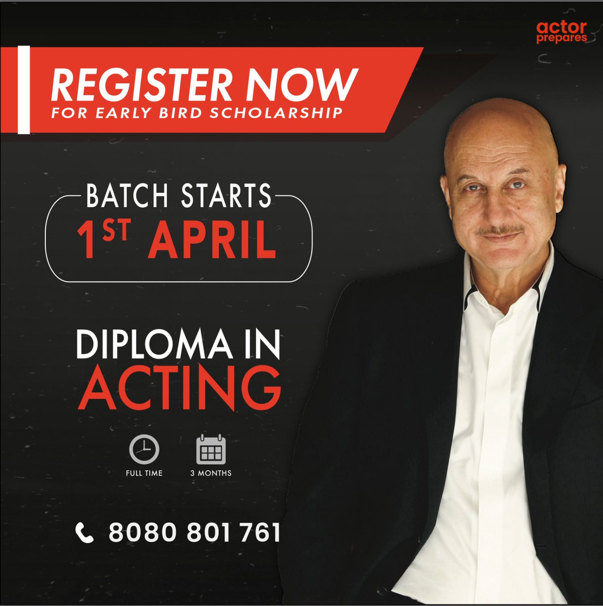 Our Diploma programme has been a stepping stone for many aspiring actors, who today have successful careers as actors/performers across media.🤩 🌟The programme includes🌟 👉Training in various acting techniques. 👉Working on body, voice and speech. 👉Developing an actors…