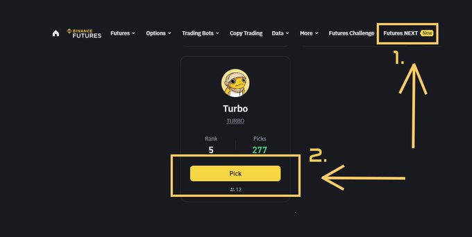 TurboToadToken's tweet photo. @binance Log into your account and click the "Pick" button below the Turbo logo: https://t.co/ovKNHsNYRd https://t.co/wCWaPZs5La
