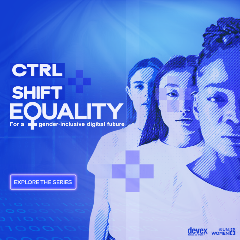 devex's tweet photo. 🌐 Today, on #InternationalWomensDay, we're launching a new series on how to shape a gender-inclusive digital future.

#CtrlShiftEquality #DevexSeries on #DigitalEquality · In partnership with @un_women