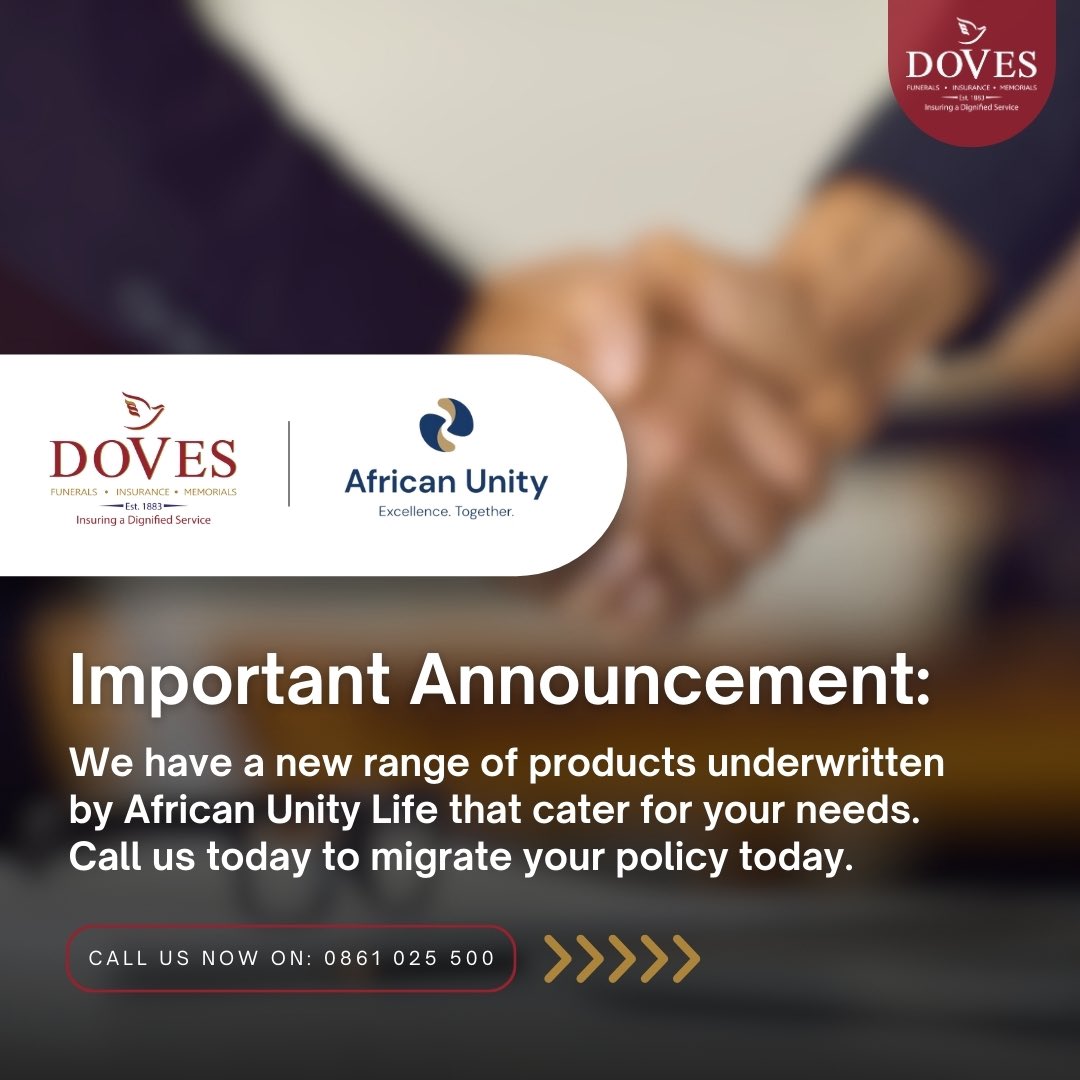 Doves_Insurance's tweet image. Call us on 0861 025 500 or visit your closest Doves branch to migrate your policy. #DovesInsuranceSA