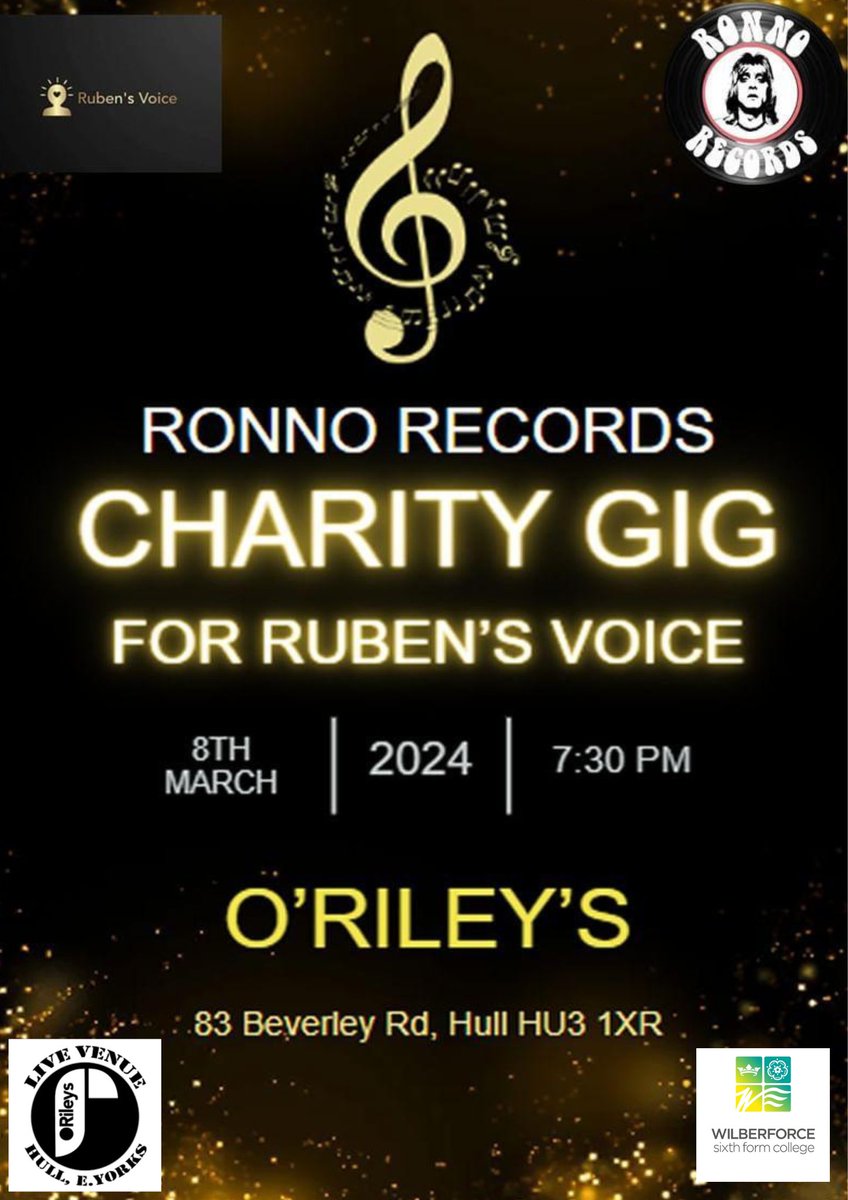 Tonight at O'Rileys a great fundraising gig featuring students from Wilberforce College. Advance tickets available from good-show.co.uk/events/689 or pay £5 otd (cash or card), doors 7pm @livemusicinhull @bbcburnsy @gr8musicvenues @HULLwhatson @VHEY_UK @VisitHull @VisitHullEvents